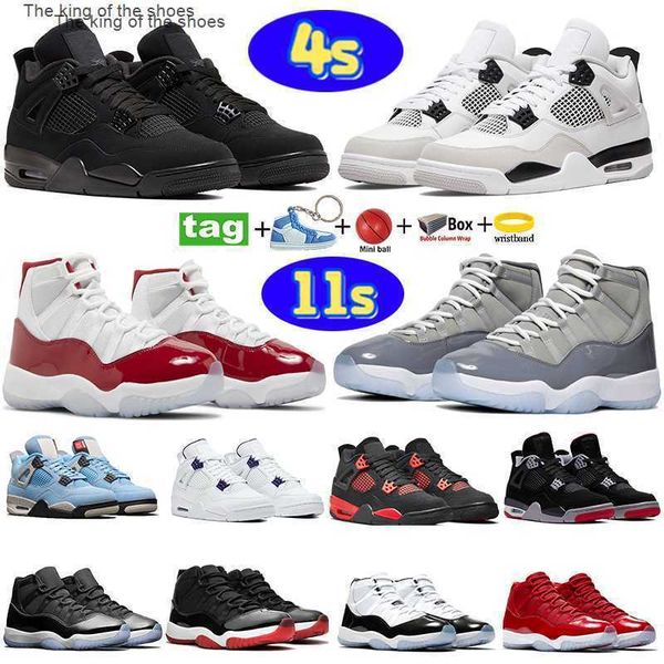 

jumpman 4 11 basketball shoes mens designer 4s 11s women sneaker with box military black cat university blue metallic green white oreo