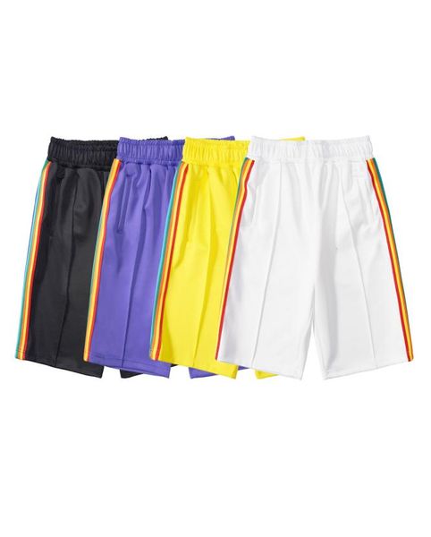 

2021 summer new shorts rainbow strip webbing casual shorts street fashion trendy brand fivepoint pants 7087741, White;black