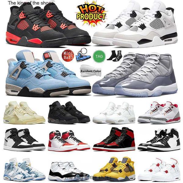 

mens 4 basketball shoes 4s cool grey 11 black cat military black red thunder university blue sail stage haze bred patent trainers sports