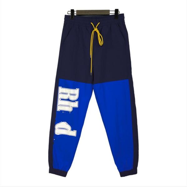 

men's pants designer print patchwork leggings casual trousers high street lettered drawstring reflective, Black