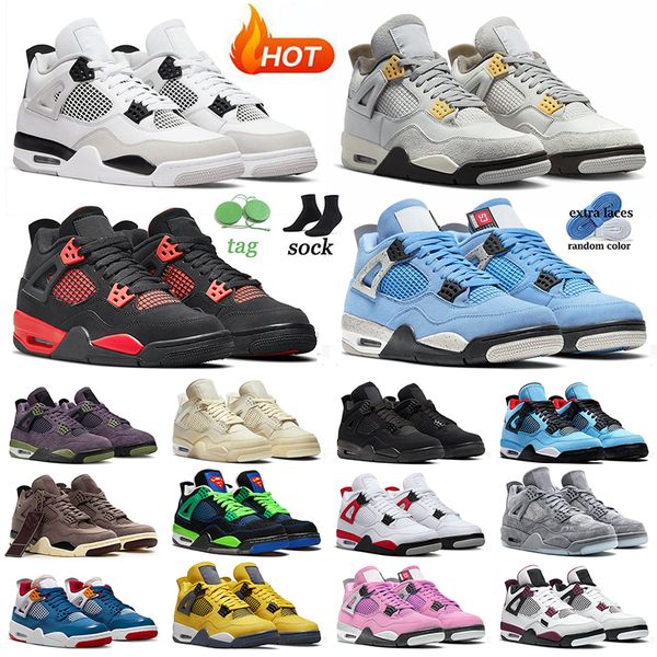 

jumpman 4s 4 basketball shoes military black cat pn dust red thunder university blue canyon purple sail kaws grey lightning messy room