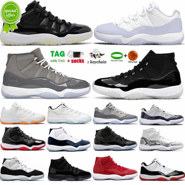 

puff og outdoor 11 basketball shoes 11s low 72- pure violet high cherry cool grey bred 25th anniversary legend blue concord men women spor, Black