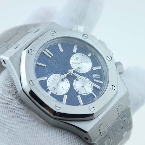 

designer watches business men's fashion watch multi-functional stainless steel three-eye chronograph glow-in-the-dark waterproof leisur, Slivery;golden
