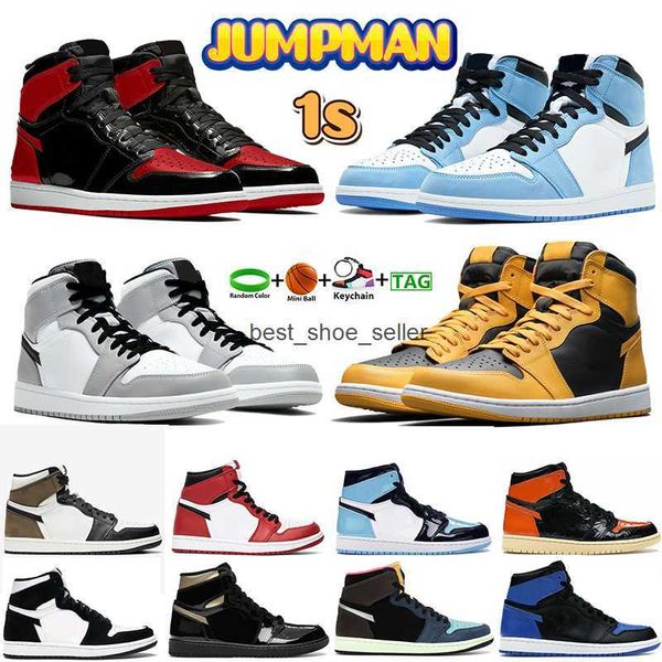 

bred patent jorden jorden basketball shoes men jumpman 1s 1 light smoke grey university blue high dark mocha pollen man sneakers chicago