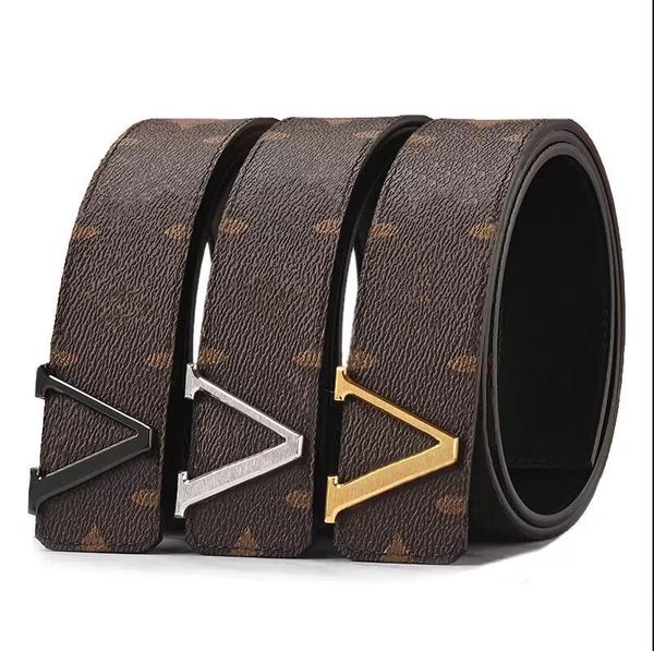 

men designer belt classic fashion casual letter smooth buckle womens mens leather belt width 3.8cm with orange box size 105-125cm silver bla, Black;brown