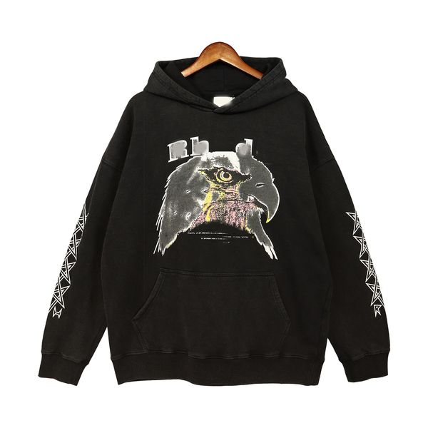

2023 european dark high street fog wind finger lightning autumn winter hoodie loose os boyfriend bf hoodie woman heavy wash water s-xl, Black