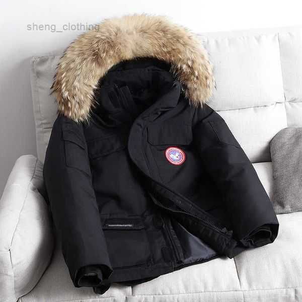 

canada down jacket autumn and winter new male youth canadian goose short korean thickened 23, Black