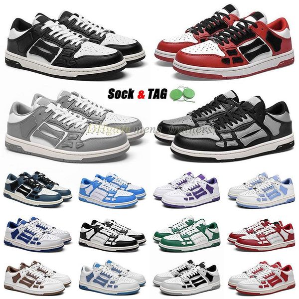 

aiviiri fashion black white skel casual shoes for mens womens amir skeleton shoe low dark grey brown light blue pink orange pupple 1s design