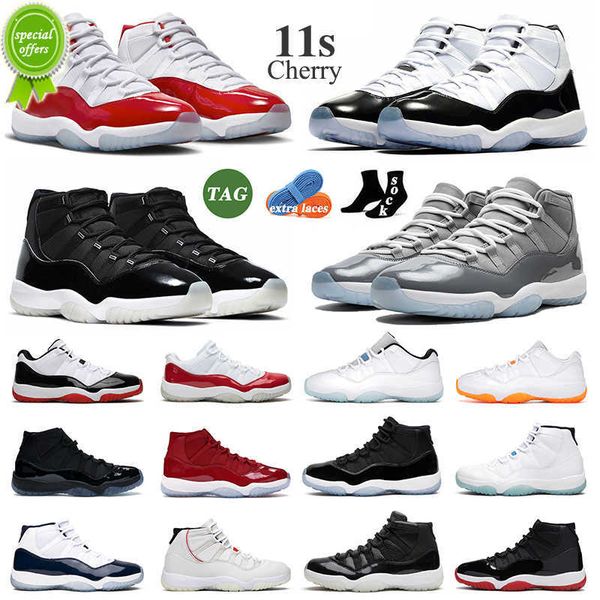 

2023 og 11 11s men women basketball shoes cherry cool grey bred concord cap and gown space jam gamma 72-10 low rose gold sports sneakers jog, Black
