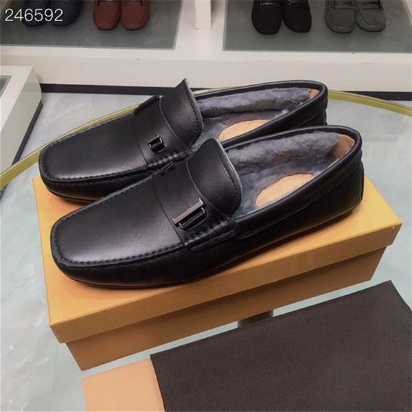 

fur integrated waterproof wear - resistant beanie men shoes driving shoe fashion simple casual shoes size 38-45, Black