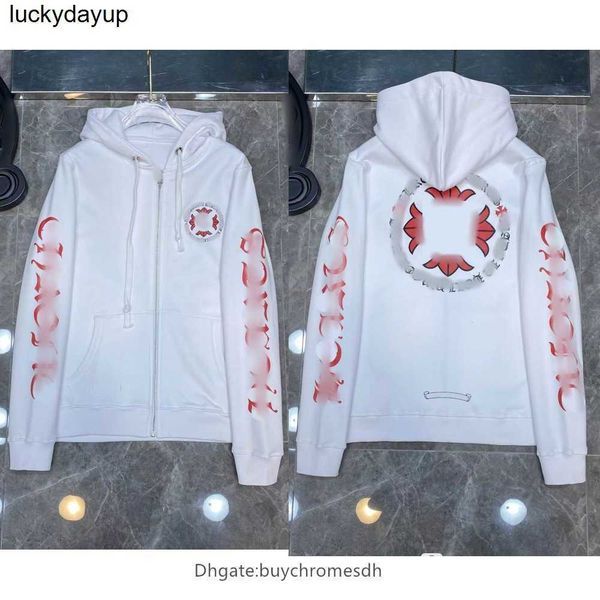 

men's hoodies sweatshirts designer fashion brand chroms jackets zipper sweater pullover hoodie, Black