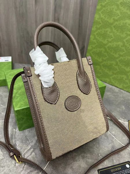 Designer 7A Mini Tote Bolsa Bolsa Bolsa De Ombro Mulheres Sacos De Loja Aberto Crossbody Top Handle Clássico Letrado Impressão De Couro Genuíno Alça Removível