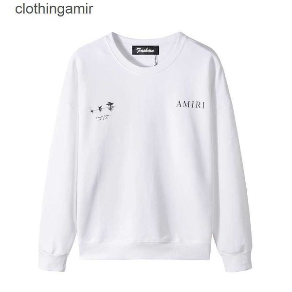 

fashion hoodies sweaters 2023 hooded designer amirs mens trendy hip hop high street plant print crew neck for men women #3303, Black