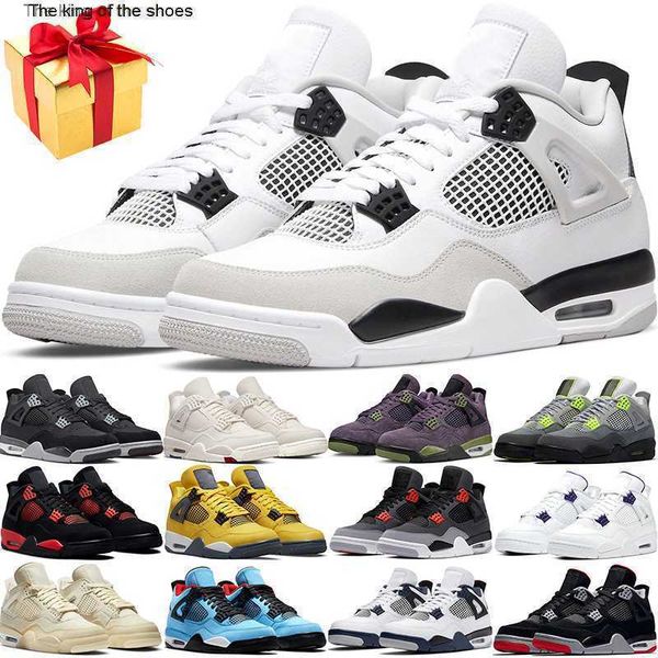 

4 retro basketball shoe 4s military black blank canvas university blue white cement sail back cat mens trainer outdoor sports sneakers