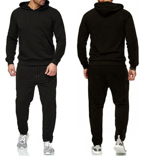 

mens tracksuits letter print fleece sweatsuits fashion hommes jogger fit suits pollover hooded hoodies casual long pants outfits z9728066, Gray