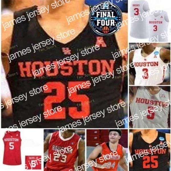 

college basketball wears nik1 ncaa basketball final four houston cougars college 24 quentin grimes jersey 0 marcus sasser 3 dejon jarreau 2, Black