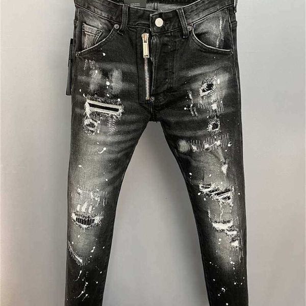 

coolguy d2 dsq dsquare new arrivals pants mens luxury designer denim jeans biker holes trousers clothing 2#9856ki0r, Blue