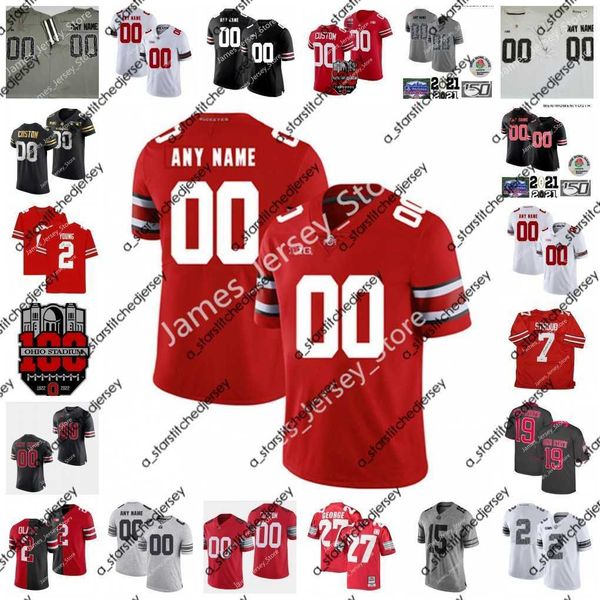 

american college football wear 11 jaxon smith-njigba jersey 7 c.j. stroud 74 donovan jackson 6 taron vincent 76 harry miller 11 tyreke smith, Black