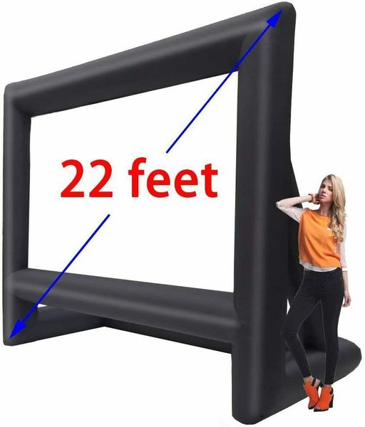 

to door ship giant 8mx6m inflatable movie screen 16/9 projection large outdoor portable film play screens