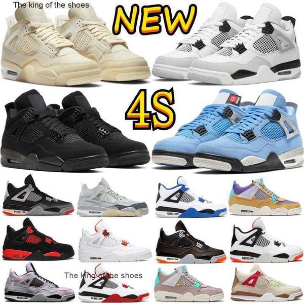 

2022 4 4s basketball shoes lightning hyper royal university blue shimmer bred military black cat canvas sand white oreo red sail thunder