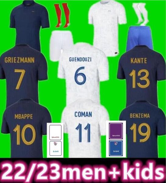 

maillots de football 2022 soccer jersey french benzema football shirts mbappe griezmann kit shirt hommes enfants men kids tchouameni frances, Black;yellow