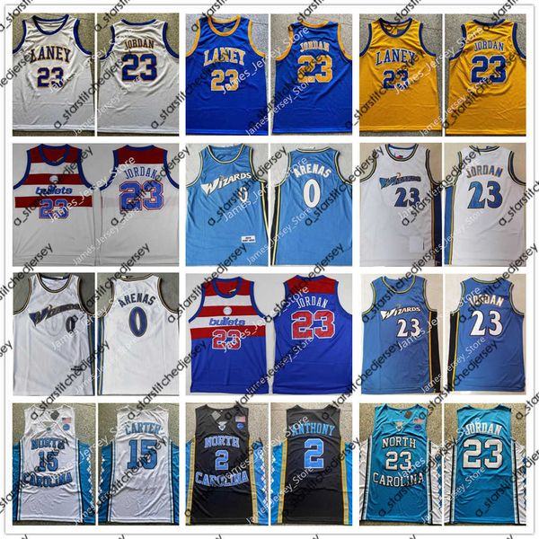 

college basketball wears vintage 2003-2004 gilbert arenas stitched bullets basketball jerseys michael 23 jorden blue white shirts ncaa north, Black