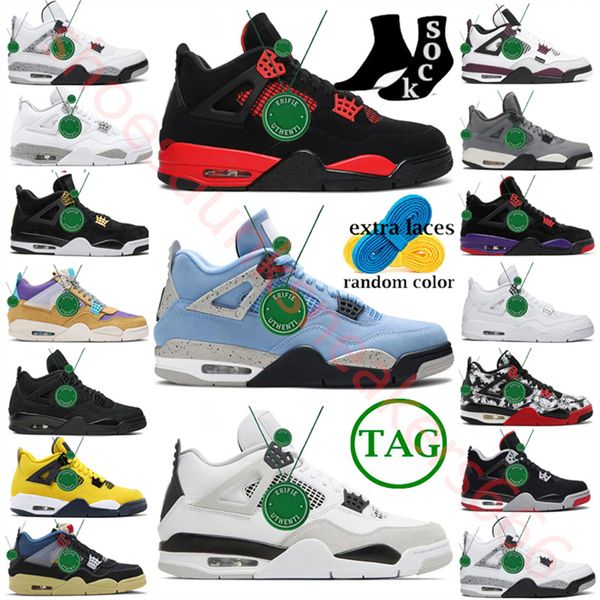 

4 sail 4s basketball shoes mens womens jumpman 4 white military black cat oreo university blue red thunder bred canyon pure money sports sne