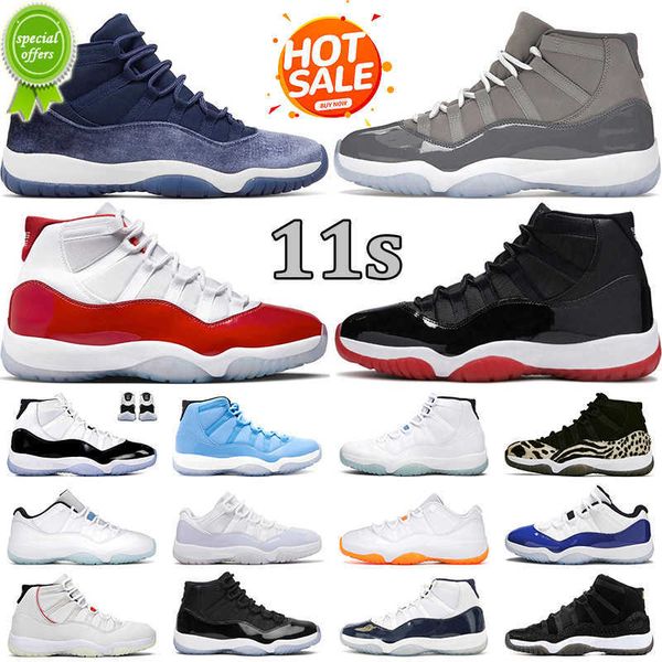 

puff og 11s cheery basketball shoes men women jumpman 11 retro midnight navy legend blue cool grey bred platinum tint low pure violet unc me, Black