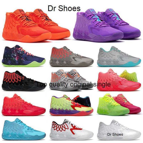 

basketball shoes ball trainers sports sneakers red black blast queen city 2022 lamelo balls mb.01 mens 3 rick and morty rock ridge not