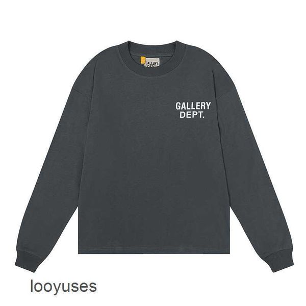 

double t shirts 2023 cotton galleryss dept tee yarn mens fashion american pure brand basic long sleeve t-shirt for men women 9ums, White;black