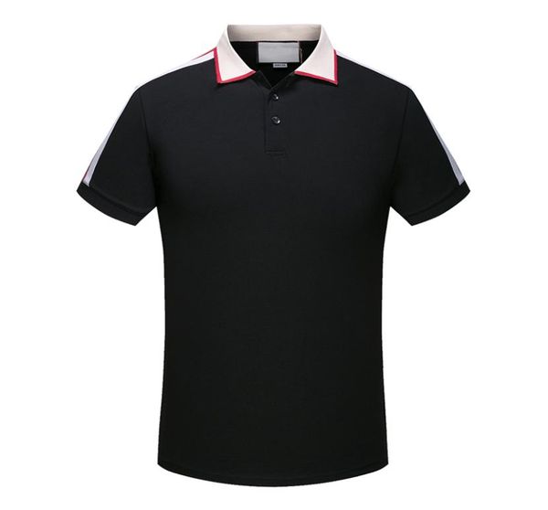

guc19cl summer fashion brand men shortsleeved polo shirts cuffs collar geometric pattern letter printing medusa casual polo shirt8223076, White;black