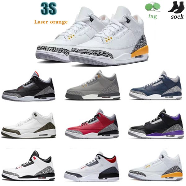 

mens jumpman racer blue 3 3s basketball shoes cool grey maniere unc fragment knicks pine green throw line denim red black cement pure white