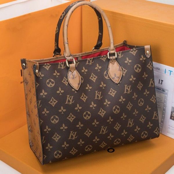 

classic fashion luxurys designers bags purses onthego medium tote handbags women shopping handbag mono embossed shoulder bag