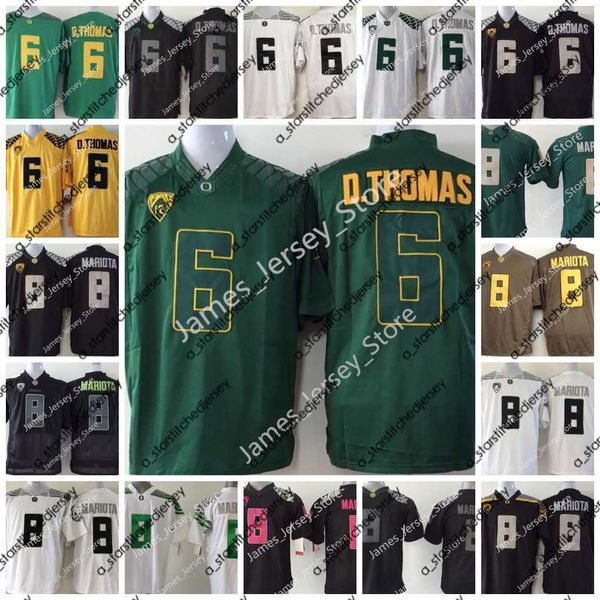 

american college football wear 6 deanthony thomas jersey men's oregon ducks #8 marcus mariota jerseys apple green limited stitched coll, Black