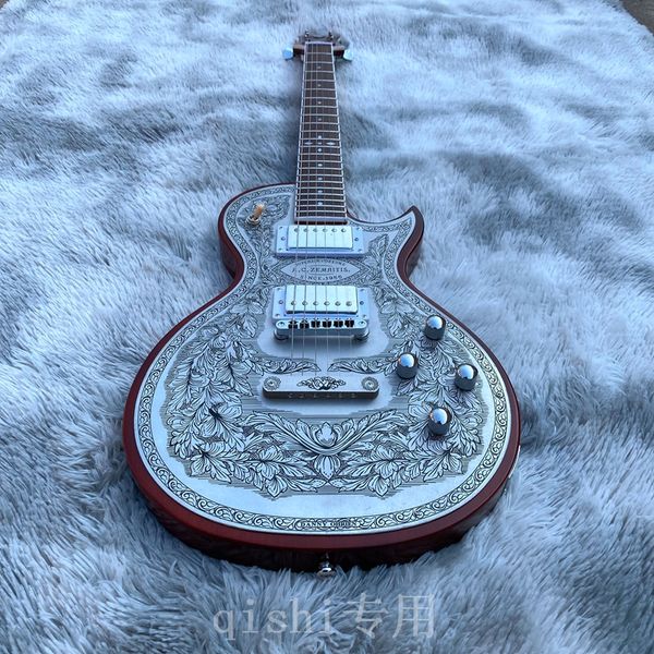 

electric guitar super rare maitis casimere mfp22 metal front natural flower satin finished