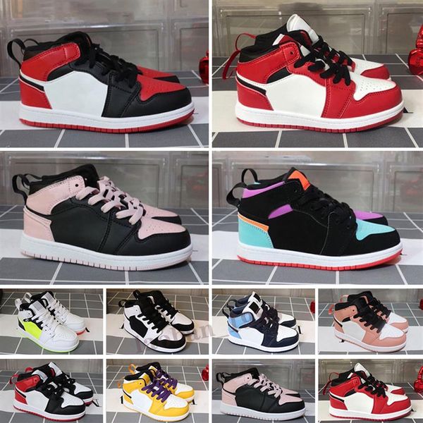 

infants sneakers 1 mid black aurora green opti yellow j i orange volt chicago toe mismatch theme floral embroidery kids shoes317c