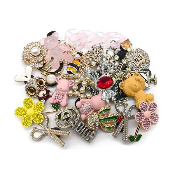 

shoe parts accessories diy luxury metal designer bling charms for decorations golden buckles drop delivery shoes dhn3y, White;pink