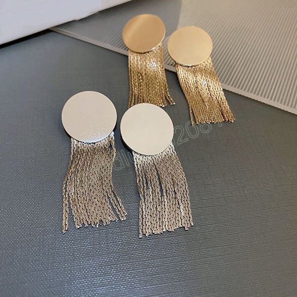 

trendy jewelry tassel earrings 925 silver needle popular style copper round chain dangle earrings for women gift3659662