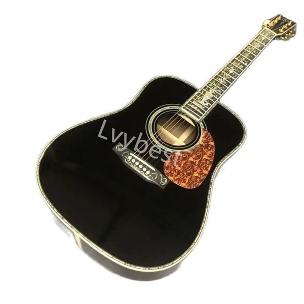 

lvyelectric guitar custom 41 inch d45 series luxury bk color full abalone inlaid acoustic guit