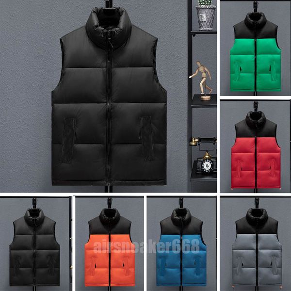 

mens women's vests parkas down jacket with map embroidery coat winter boys sleeveless jackets womens coats active clothes outerwear thi, Black