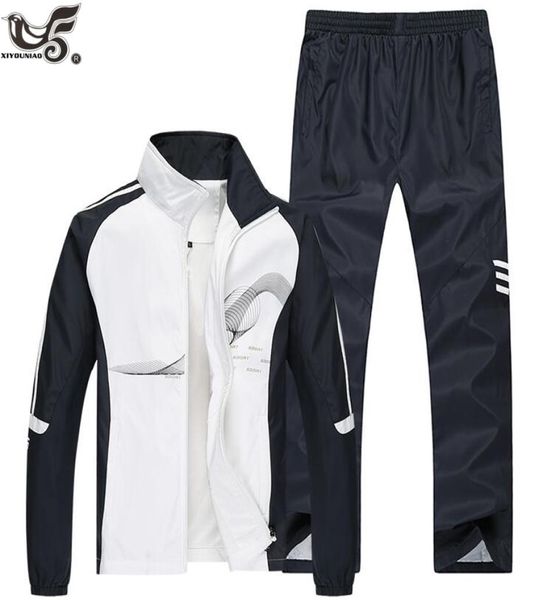 

tracksuit men two piece clothing sets casual jacketpants outwear sportsuit spring autumn sportswear sweatsuits man5431519, Gray