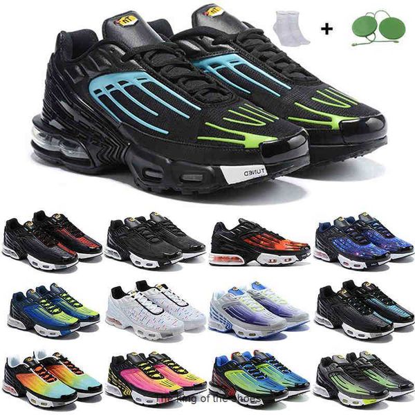 

2022 sports tn plus 3 women men running shoes triple black iridescent white laser blue bred hyper violet comfortable outdoor sports trainers