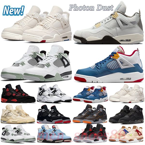 

with box basketball shoes womens sneakers trainers university blue soft pink red metallic jumpman 4 og 4s mens orange metallic red thunder