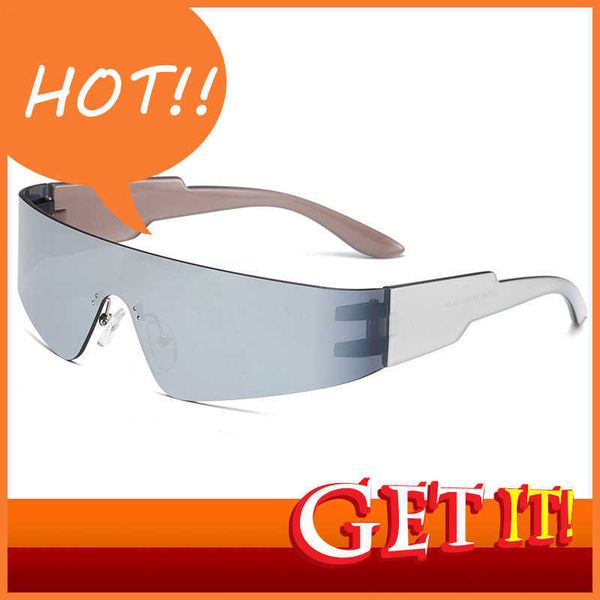 

brand sunglasses retail 3345 future wind framels 1e-piece lens y2k windproof men's and women's ins glass sunglasses uv400 high qua, White;black