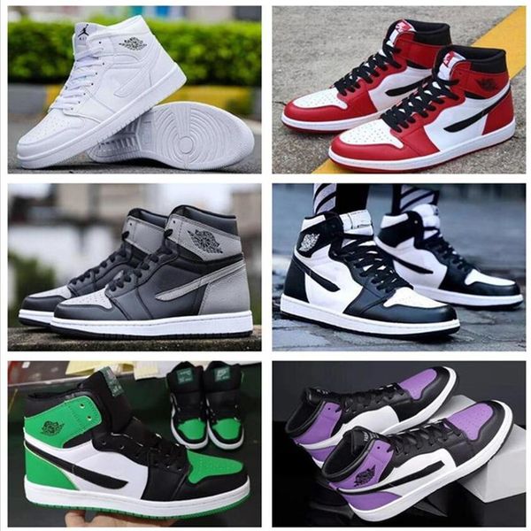 

2021 jumpman 1 basketball shoes athletics sneakers for women sports torch hare game royal pine green court perfect242d, Black