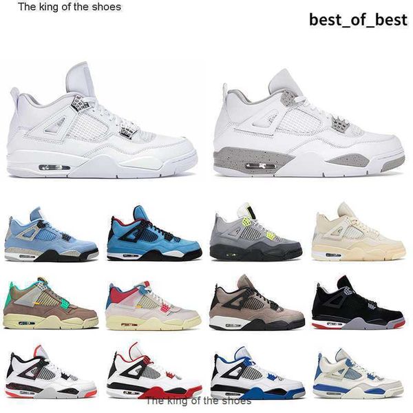 

men basketball shoes jumpman 4 4s pure money white oreo black cat university blue mens trainers sports sneakers size 5.5-13