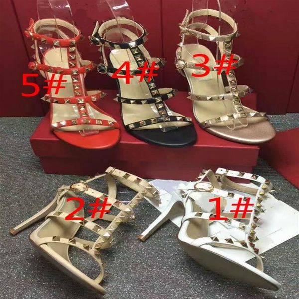 

fashion leather female chain sheepskin high-heeled sandals golden rivet leakage refers to thick with sandals for women242c, Black