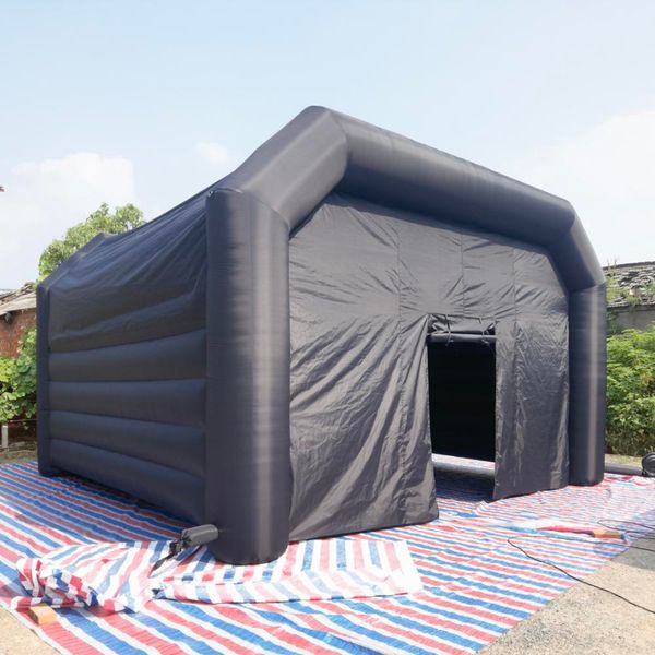 

black inflatable nightclub tent giant poratable vip party cube night club bar with blower 6.4x6.4m