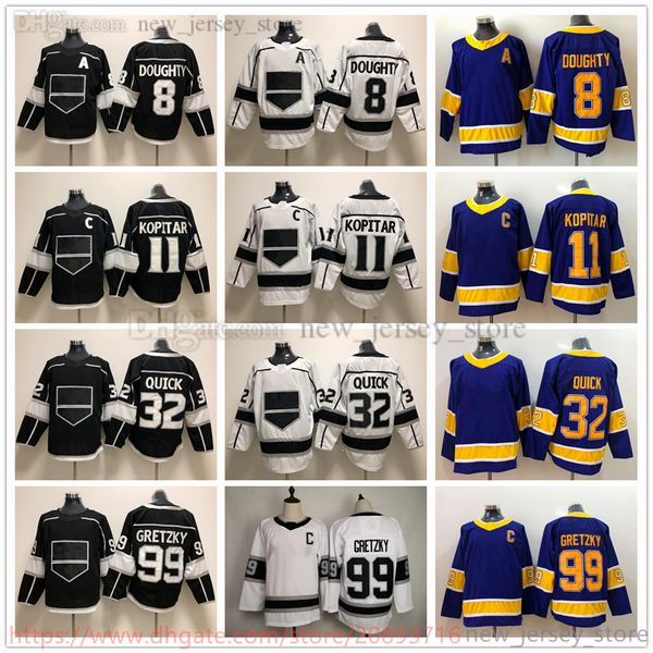 

movie college hockey wears jerseys stitched 8drewdoughty 11anzekopitar 32jonathanquick 99waynegretzky 11anzekopitar reverse retro men youth, Black