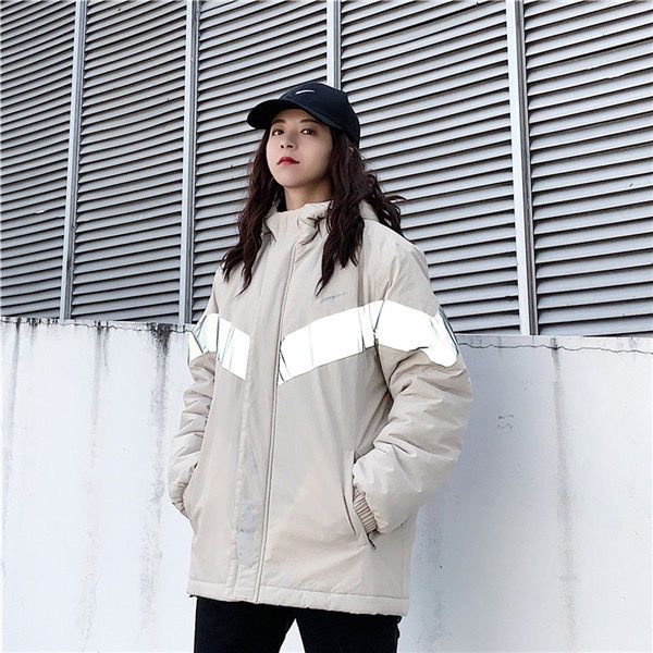 

men women designer 2 color hoodeds down jackets 3m reflective hoodeds coat winter outdoor cold-proof thickened warm casual fashion logo prin, Black